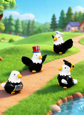 跨境新品微景观简约创意老鹰园艺造景 DIY装饰品迷你桌面树脂摆件