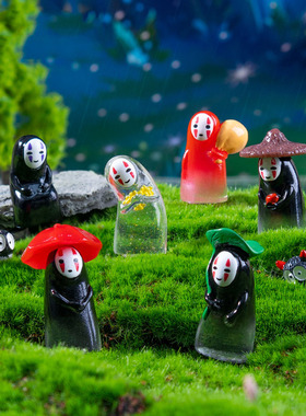跨境新品微景观创意雨天小孩儿公仔万圣节 DIY装饰品迷你树脂摆件