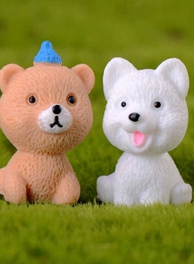 可爱风微景观树脂卡通狗仿真动物