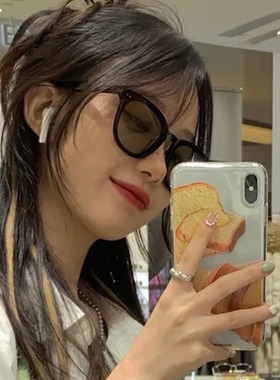 黑框绿色gm墨镜女防紫外线UV400