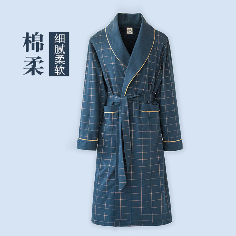 吸水和服男士长袍裕袍全棉纯棉睡衣 迅尔美睡袍/浴袍