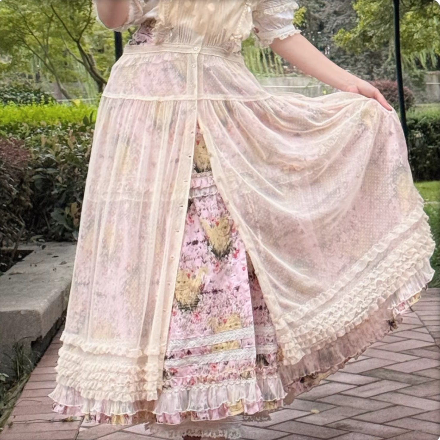 【定金】FEE喵咪森林2.0 纯棉段段大摆开襟 重工狗牙边蕾丝点纱,淘宝优惠券,粉丝福利购,淘宝优惠卷