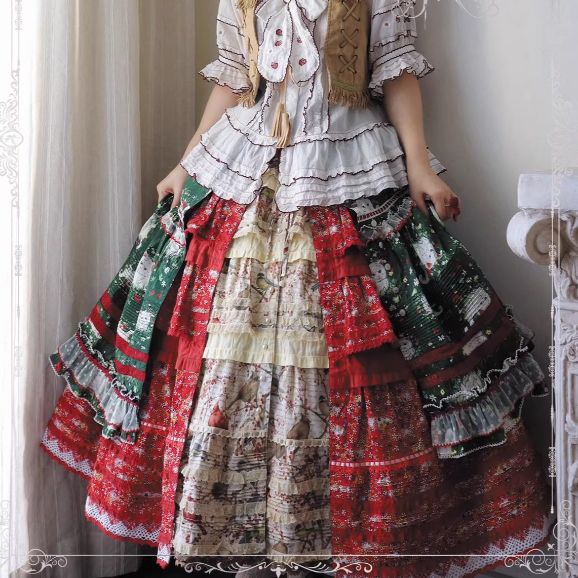 【定金】FEE喵咪森林2.0 纯棉段段大摆开襟 重工狗牙边蕾丝点纱,淘宝优惠券,粉丝福利购,淘宝优惠卷