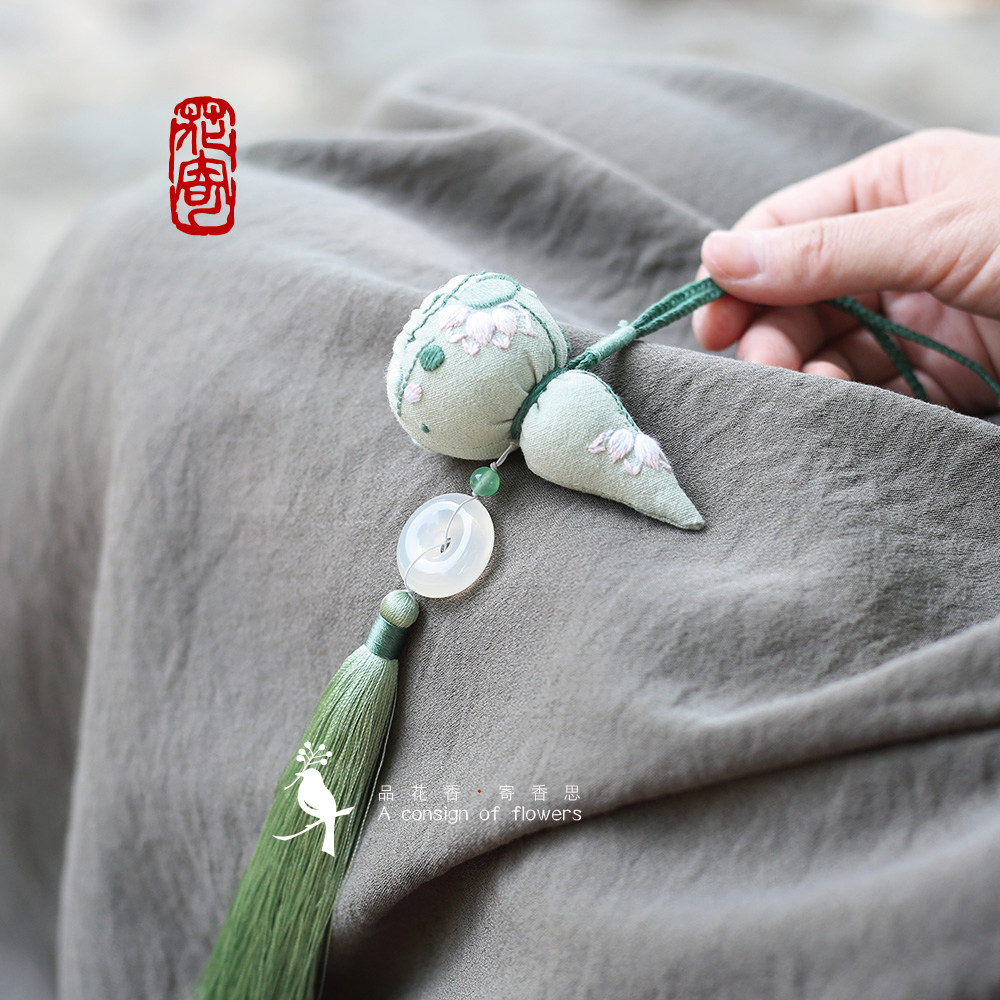 花寄 刺绣diy手工材料包葫芦香囊流苏香包平安车挂件端午节礼物