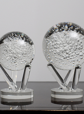 欧式轻奢客厅玄关水晶球摆件