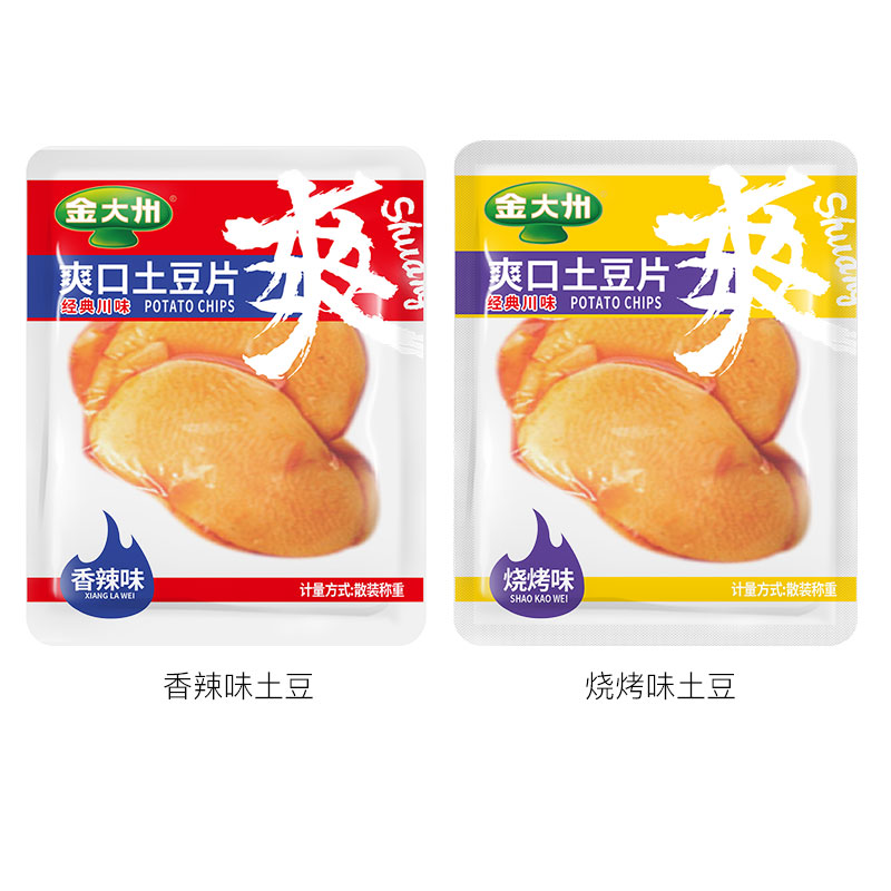 金大州烧烤土豆片散称500g四川风味小吃小零食香辣休闲食品批发 - 图3