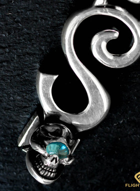 高山隆银饰托帕石手工吊牌项链