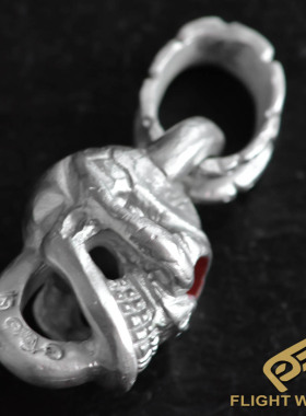 高山隆骷髅头项链银饰复古吊坠