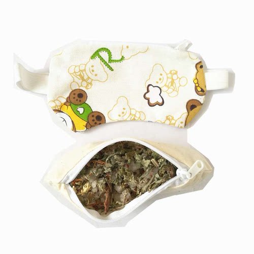 纯棉无纺布新款小熊内胆眼罩大量拉链粗海盐包敷眼袋热敷可定做 - 图0