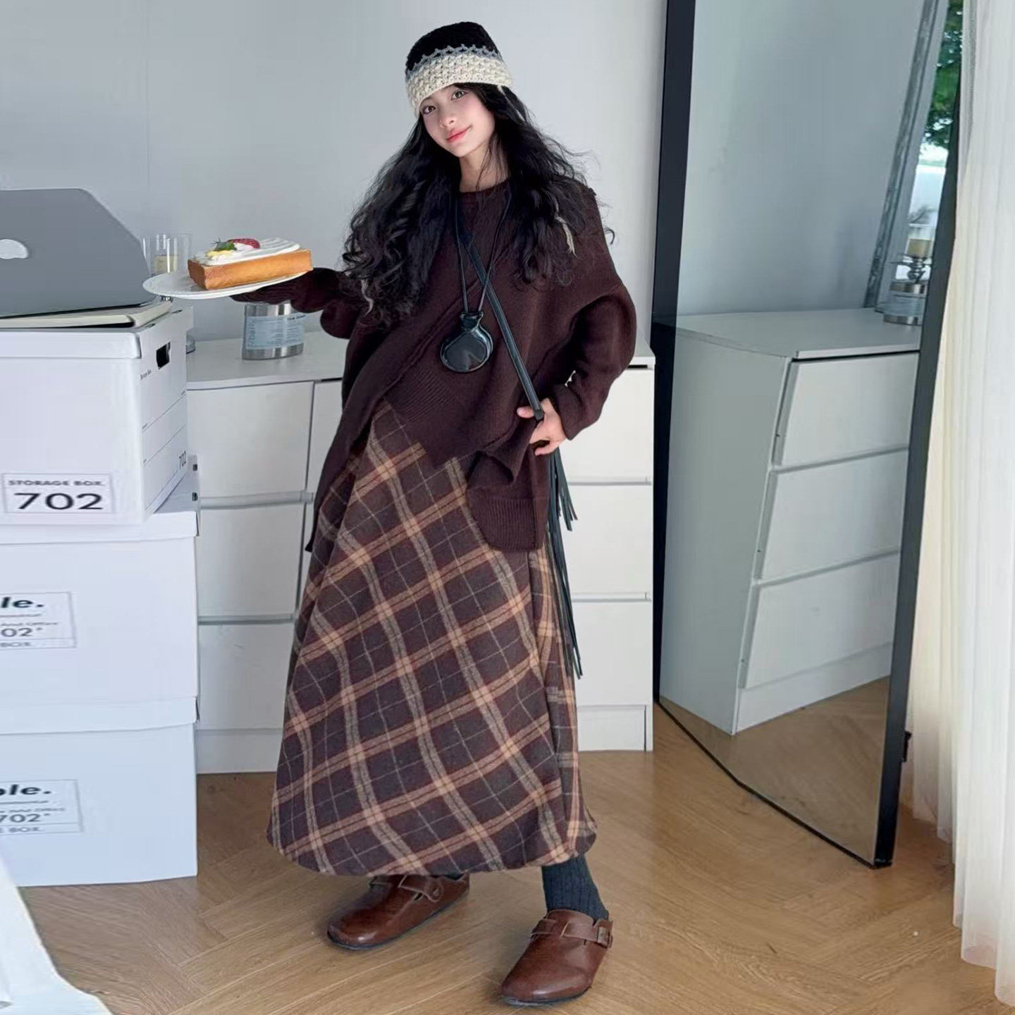 女童半身裙百褶裙秋冬2025新款儿童洋气百搭格子长裙女孩裙子秋冬,淘宝优惠券,粉丝福利购,淘宝优惠卷