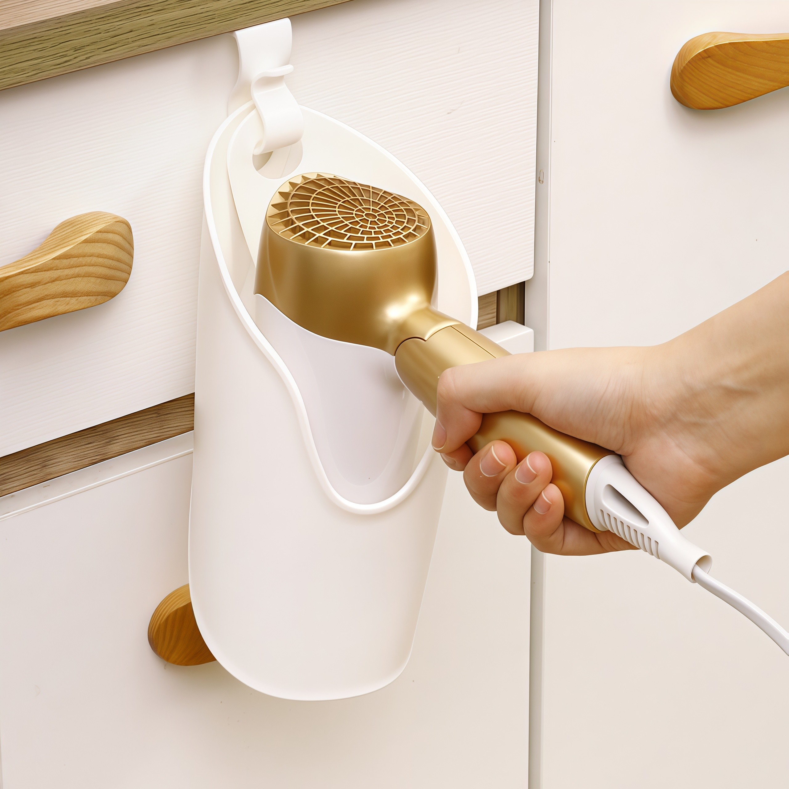 日本创意吹风机挂架风筒收纳套便携壁挂式免打孔随用随挂可移动,淘宝优惠券,粉丝福利购,淘宝优惠卷