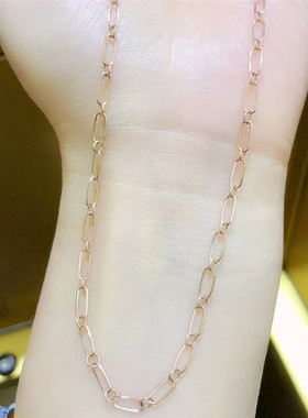 俄罗斯585紫金韩版时尚O字链镀14K玫瑰金彩金礼物项链ins简约优雅