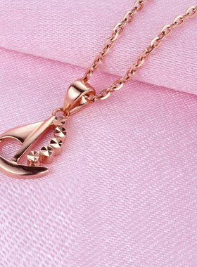 俄罗斯585紫金帆船吊坠时尚潮流镀14K玫瑰金寓意一帆风顺锁骨链女