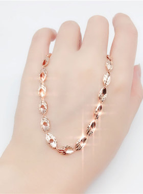 俄罗斯585紫金凤尾项链潮流时尚经典百搭镀14K玫瑰金彩金女款礼物