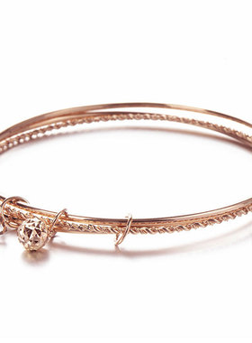 俄罗斯镀玫瑰金三生三世手镯女士时尚简约经典手饰精美