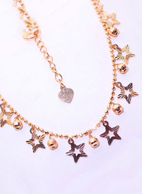 俄罗斯585紫金高级感五角星项链简约百搭镀14K彩金女士气质锁骨链