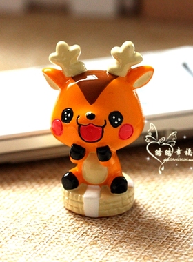 日本制奈良大头小鹿摆件