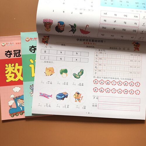 幼小衔接一日一练全套3册学前班中大班语言数学测试卷 幼儿园学拼音识字练习册试卷10以内加减法天天练幼升小学书籍3-6岁寒假作业 - 图1