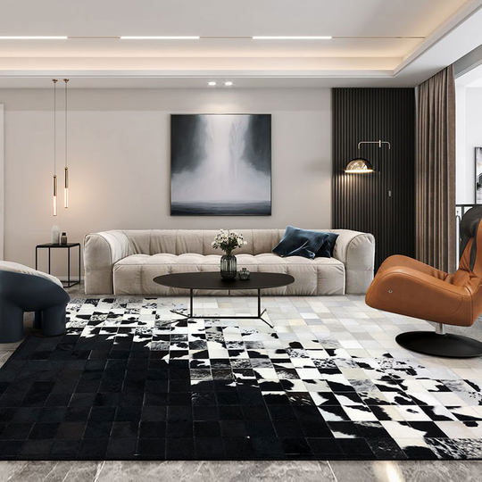 Spliced home sofa bedside blanket cowhide light luxury