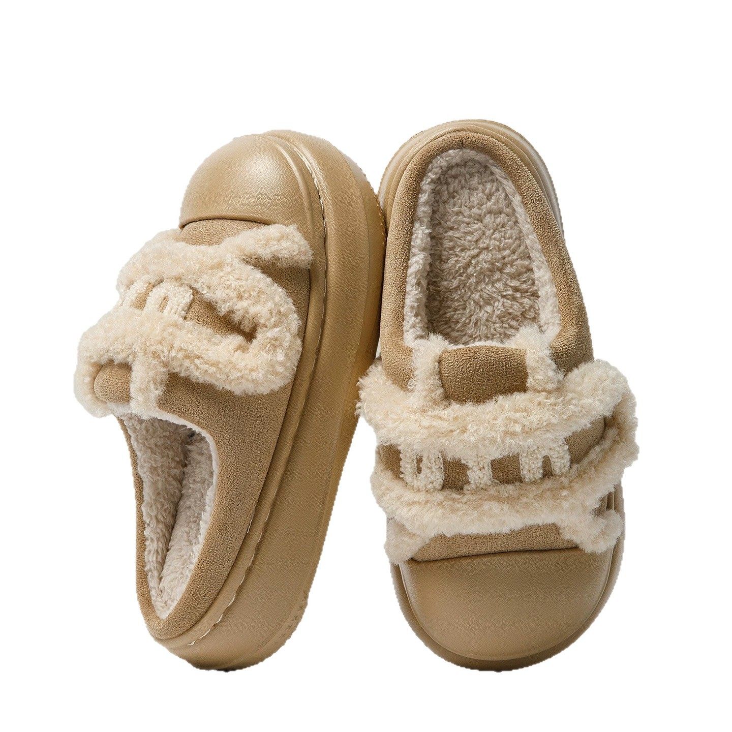 防滑棉拖鞋女士2025新款冬天拖鞋毛绒魔术贴外穿静音厚底保暖棉鞋,淘宝优惠券,粉丝福利购,淘宝优惠卷