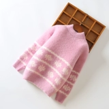 Свитер, бархатный базовый приятный телу детский пуховик для девочек, в западном стиле, коллекция 2022, подходит для подростков, детская одежда