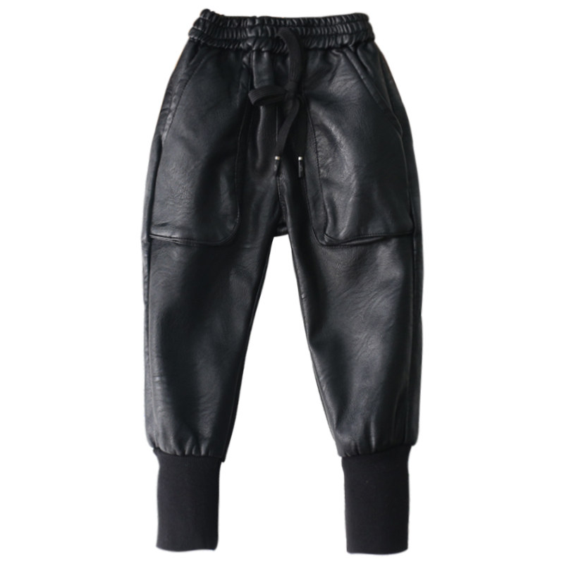 儿童宝宝皮裤秋冬男童一体加绒加厚中大童运动哈伦裤女童裤子外穿,淘宝优惠券,粉丝福利购,淘宝优惠卷