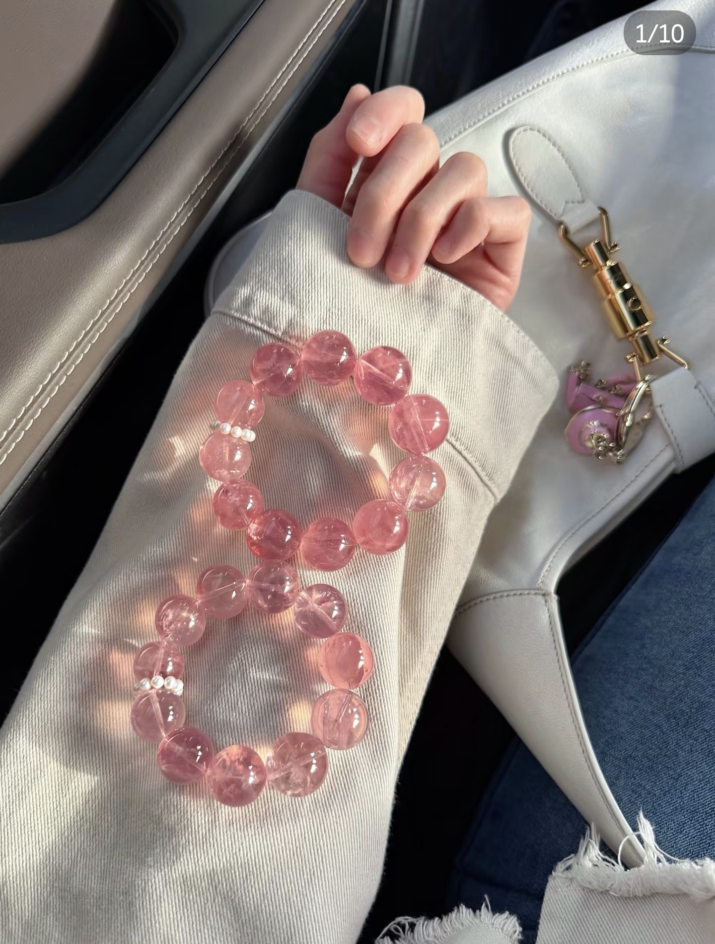 原创纯天然粉水晶手链女私人定制草莓晶白幽灵粉锂云母月光石手串,淘宝优惠券,粉丝福利购,淘宝优惠卷