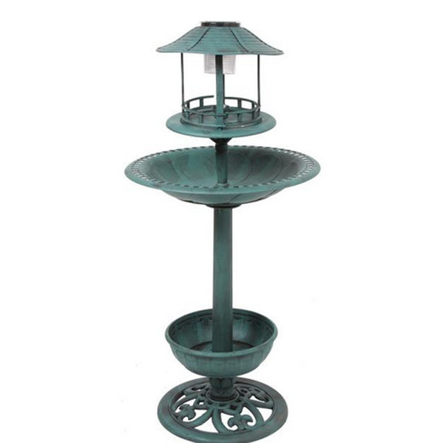 Outdoor garden cross-border wholesale antique solar bird bath