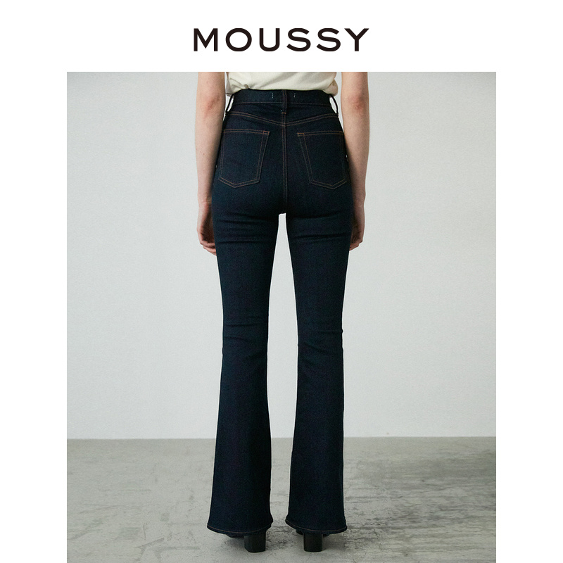 MOUSSY 夏季新品高腰深色微喇牛仔裤女010GSA12-2640 - 图2