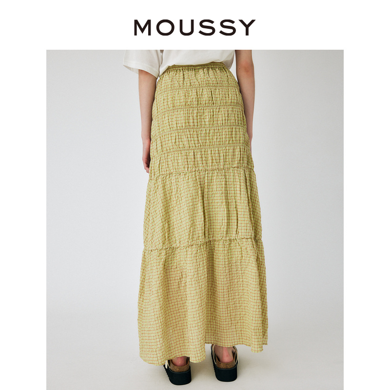 MOUSSY 夏季新品日系田园风打揽小格纹半身裙女010GSS30-2000 - 图2