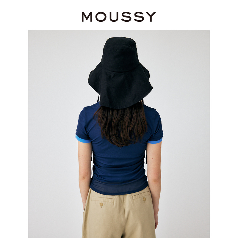 MOUSSY 夏季新品多巴胺色系撞色基础款短袖T恤010GS780-1180 - 图2