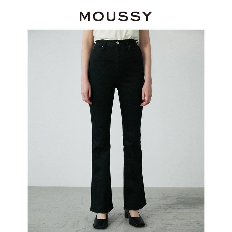 MOUSSY 夏季新品高腰深色微喇牛仔裤女010GSA12-2640 - 图0