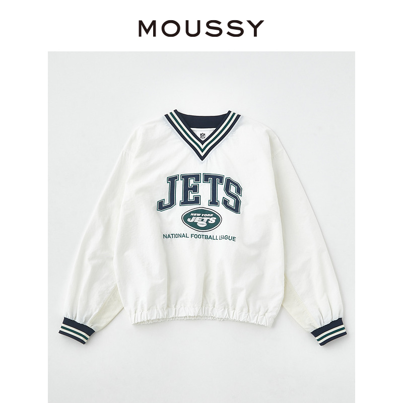 MOUSSY   NFL合作款撞色V领LOGO长袖T恤010GSQ01-0180 - 图3