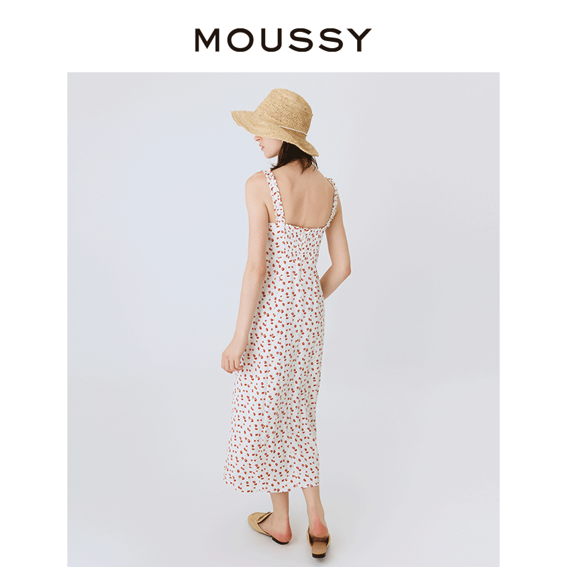 【张淼怡同款】MOUSSY 夏季度假风碎花吊带连衣裙028GSZ30-0590 - 图2