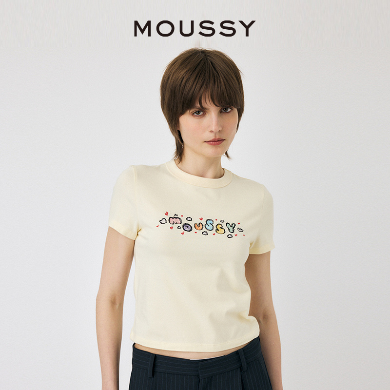 【PROJECT U】MOUSSY 2024夏季新品甜辣LOGO短袖T恤010HS590-0511 - 图1