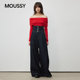 Moussy Spring New Retro High Waist Breasted Lazy Casual Wide Leg Jeans 010IAA11-8361