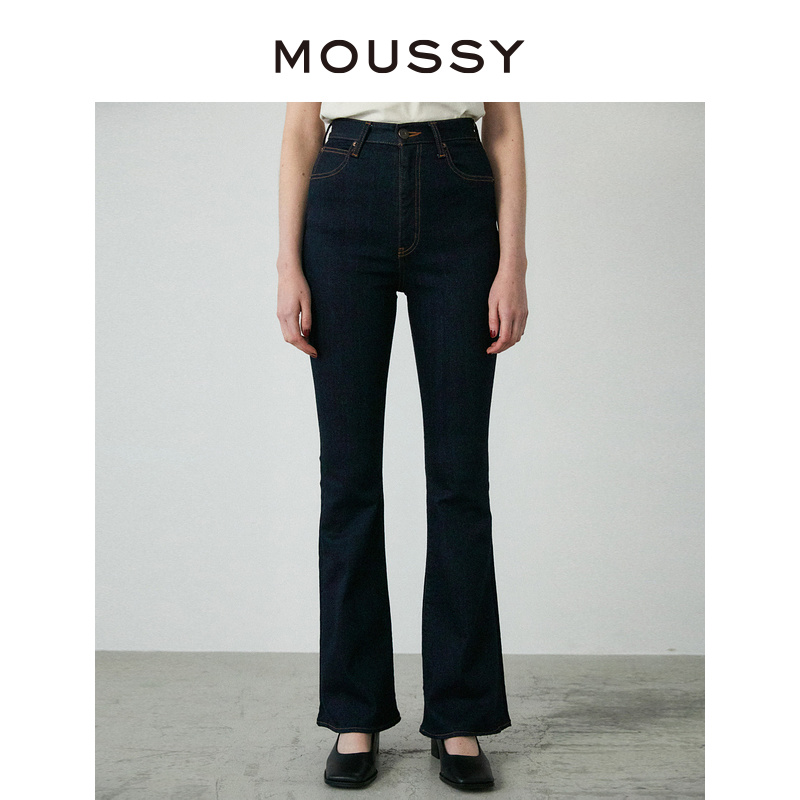 MOUSSY 夏季新品高腰深色微喇牛仔裤女010GSA12-2640 - 图1