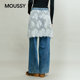 MOUSSY spring new sweet and cool hot girl style lace stitching ripped jeans 028IAA11-1024