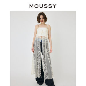 MOUSSY 2024夏季新品日系混搭风叠穿蕾丝吊带连衣裙010HS630-1600