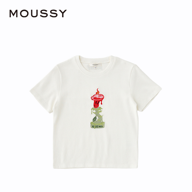 【PROJECT U】MOUSSY 2024夏季新品趣味蜡烛短袖T恤010HS590-0651 - 图3