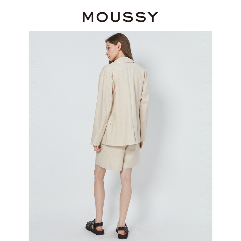 MOUSSY 简约通清风双排扣气质直筒西装外套010FS230-0710 - 图2