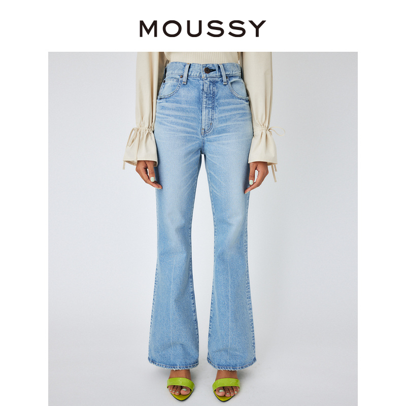 MOUSSY 夏季新品水洗抓纹气质微喇休闲牛仔裤女010GSA12-1660 - 图1