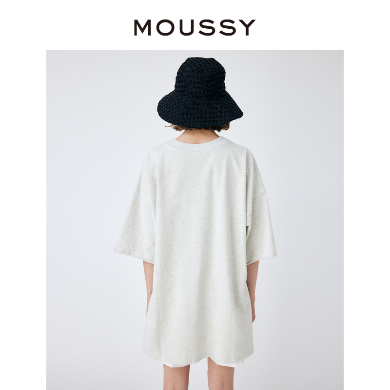 MOUSSY 夏季新品美式街头OVERSIZE字母印花T恤010GSQ90-0650 - 图2