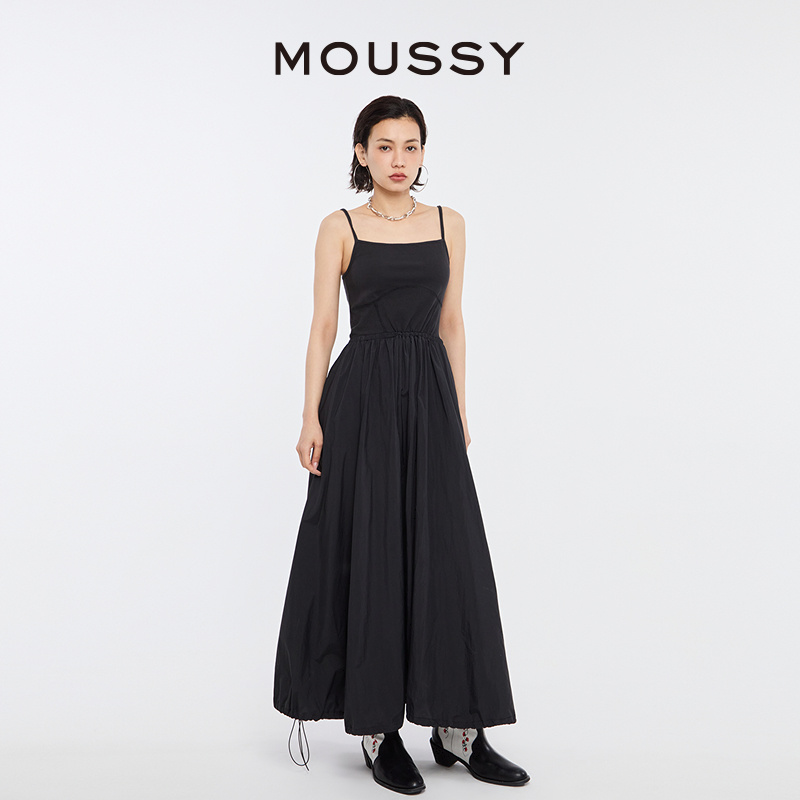 【明星同款】MOUSSY 2024夏季新品吊带花苞连衣裙女028HS430-0100