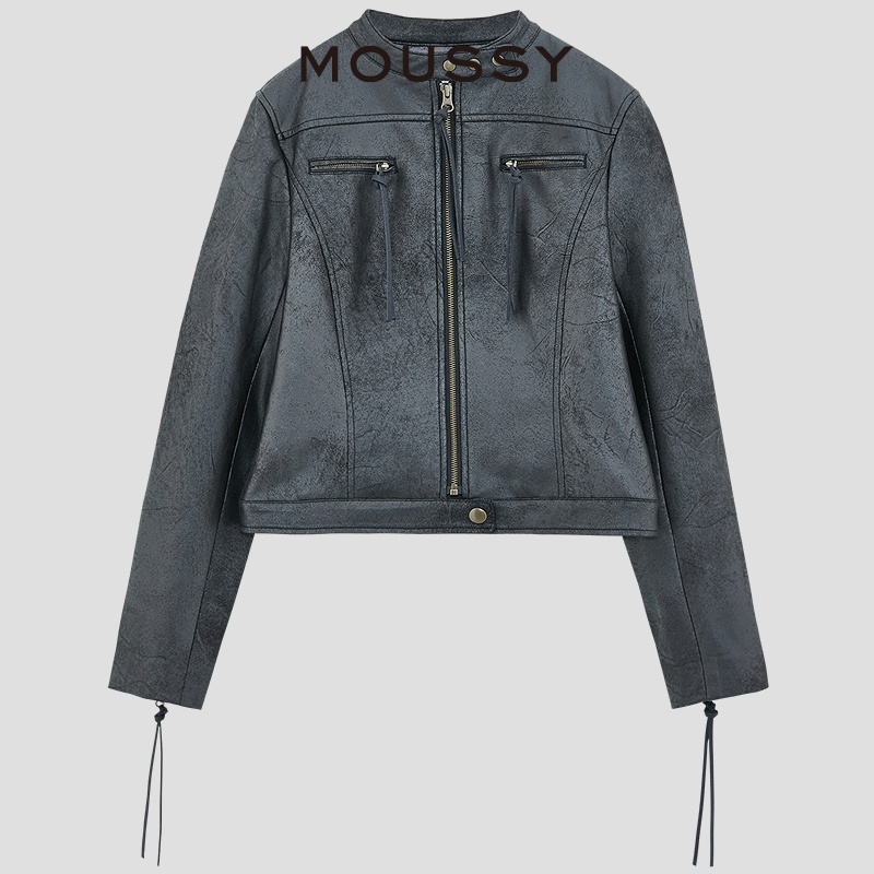 MOUSSY 2024叛逆摇滚做旧皮衣解构夹克外套028HSZ30-0581 - 图3