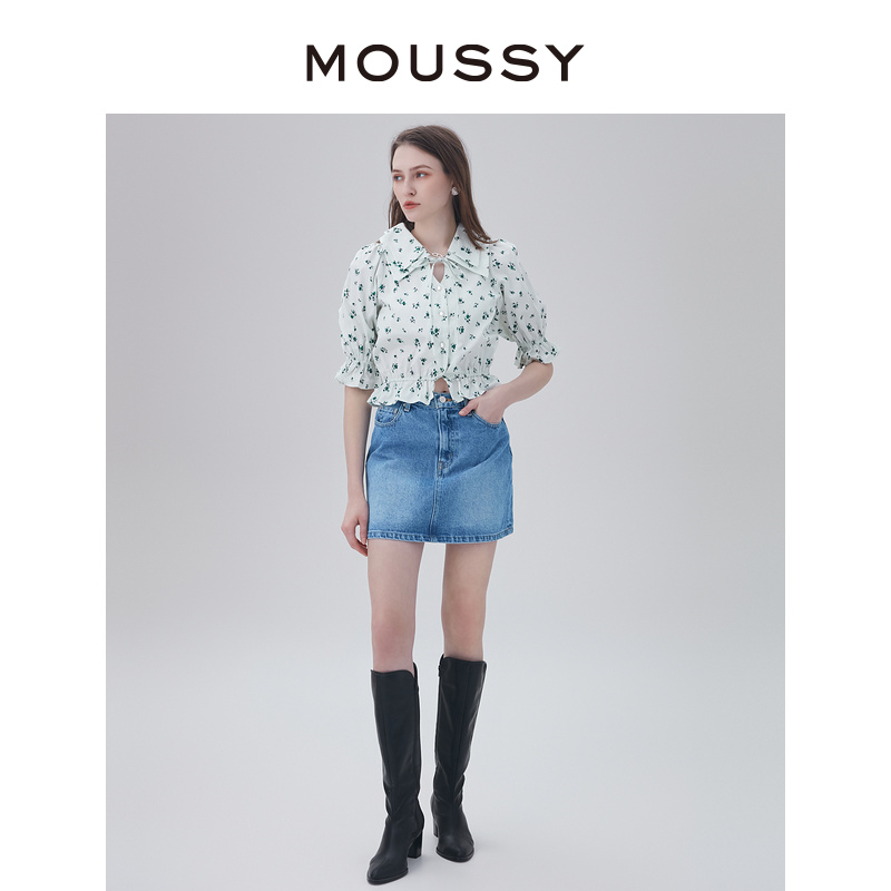 MOUSSY 夏季新品田园风碎花图案出游泡泡袖衬衫女028FS230-0380 - 图2