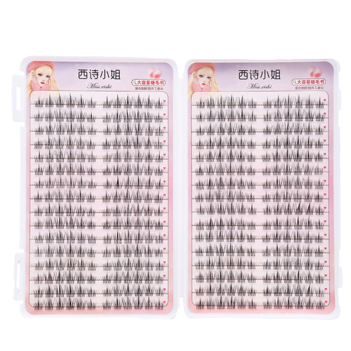 棕色太阳花睫毛书小恶魔假睫毛女自然仿真透明梗单簇懒人三部曲 - 图3