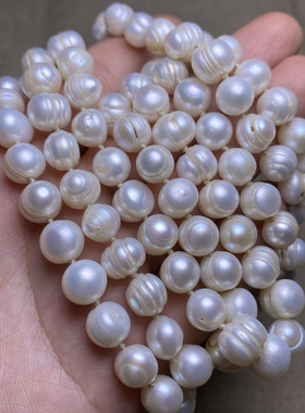 古玩古董收藏天然老珍珠佛珠念珠130颗异形珠老珠子手串项链配珠