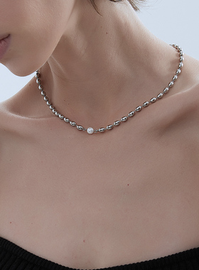 kitsh椭圆珠珍珠拼接女ins设计款