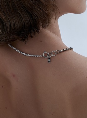 KITSH简约潮酷个性圆珠锆石项链